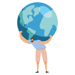 ecologist lifting planet