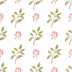 Watercolor leaf seamless pattern