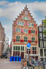 Narrow Streets of Amsterdam and Authentic House