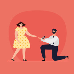 couple proposal marriage lovers