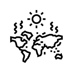 drought map line icon vector. drought map sign. isolated contour symbol black illustration