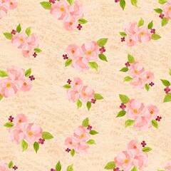 Pattern Paper Digital watercolor Flowers Texture 
