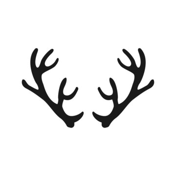 Deer horns. Icon on a white background. Illustration