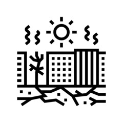 heat disaster line icon vector. heat disaster sign. isolated contour symbol black illustration