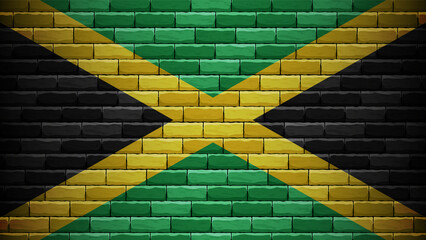 EPS10 Vector Patriotic background with Jamaica flag colors.