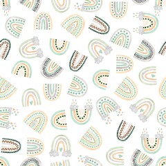 Pattern Paper Digital Rainbow Boho Green Love 