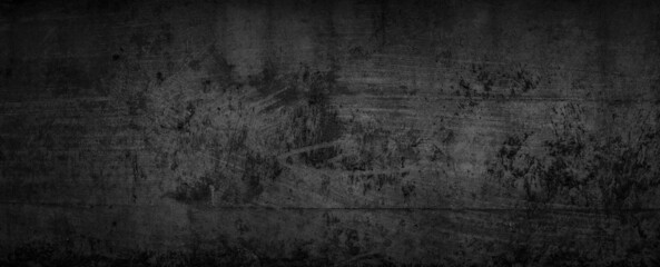 Abstract grunge black and gray old wall background. Rough stylized texture banner with space for text.