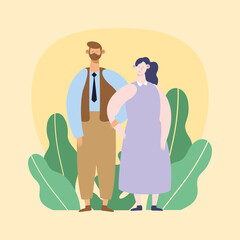 couple lovers in the camp