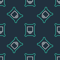 Line Fertilizer bag icon isolated seamless pattern on black background. Vector