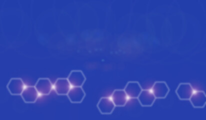 Blue background with hexagon pattern. Technology hexagon pattern background