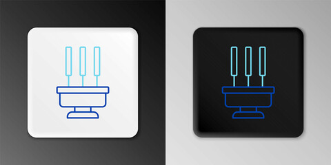 Line Burning aromatic incense sticks icon isolated on grey background. Colorful outline concept. Vector