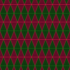 Seamless pattern of red and green diamonds