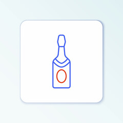 Line Champagne bottle icon isolated on white background. Colorful outline concept. Vector