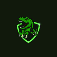 dinosaurs t-rex logo esport vector illustration mascot
