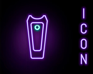Glowing neon line Nail cutter icon isolated on black background. Nail clipper. Colorful outline concept. Vector