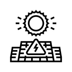 solar energy line icon vector. solar energy sign. isolated contour symbol black illustration