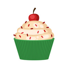 sweet cupcake with cherry