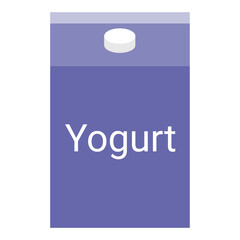 Cardboard packaging with yogurt. The product is rich in calcium, healthy