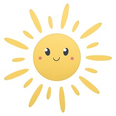 cute summer illustration for kids - smiling sun