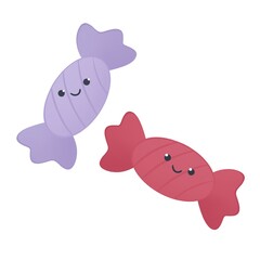 cute summer illustration for kids - candies