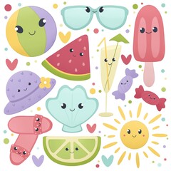 cute summer stickerpack for kids 