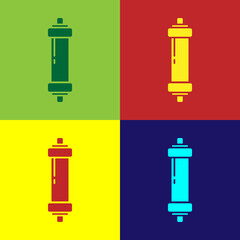 Obraz premium Pop art Shock absorber icon isolated on color background. Vector