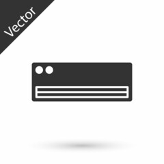 Grey Air conditioner icon isolated on white background. Split system air conditioning. Cool and cold climate control system. Vector