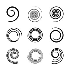 Set of spiral design elements.