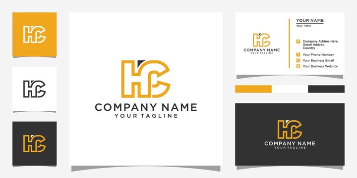 HC or CH initial letter logo design vector.