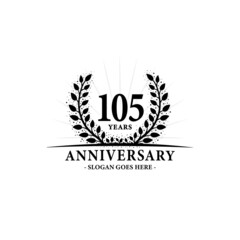 105 years anniversary logo. Vector and illustration.