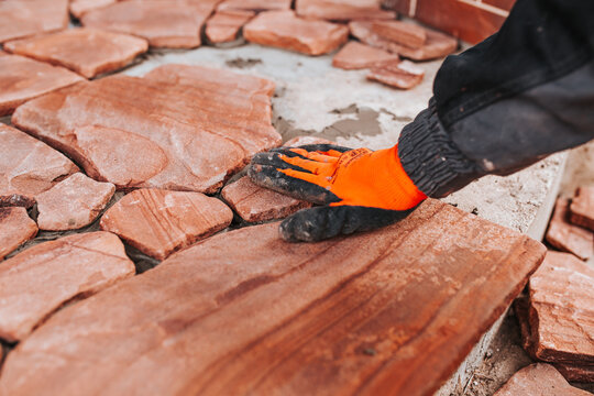 Bonding Granite Tiles To Concrete Subfloors Outside The House - Porch And Patio Cladding