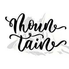 Mountain lettering logo design template.