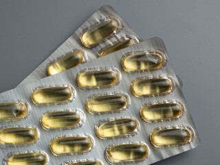 Fish oil capsules. Capsules with omega 3.