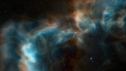 Fototapeta na wymiar Beautiful nebula in cosmos far away 3d rendering 