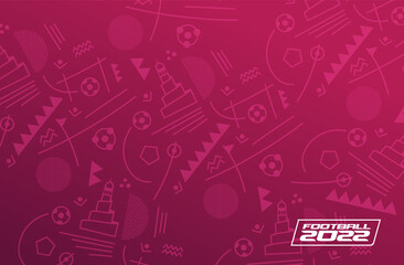 Qatar football 2022. ball graphic design vector illustration. Qatar stylish background gradient