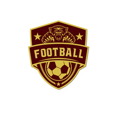 Soccer Logo or football club sign Badge Football logo with shield background vector design