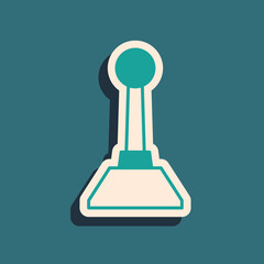 Green Milling cutter for manicure icon isolated on green background. Apparatus for manicure. Manicure tools. Long shadow style. Vector