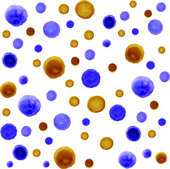 Colored watercolor circles. Chaotic pattern circle. Seamless pattern.