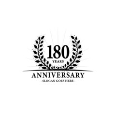 180 years anniversary logo. Vector and illustration.