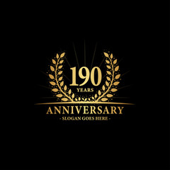 190 years anniversary logo. Vector and illustration.