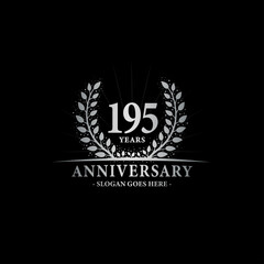 195 years anniversary logo. Vector and illustration.