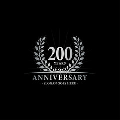 200 years anniversary logo. Vector and illustration.