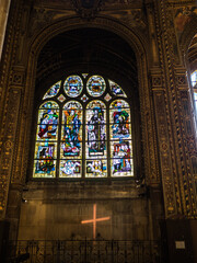 Fototapeta na wymiar Saint-Eustache church stained glass windows