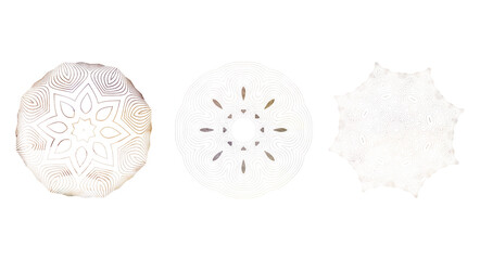 decorative textured isolated mandala set