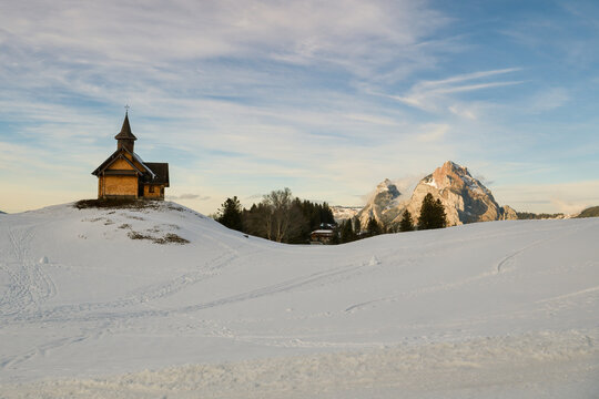 Small wooden church in Stoos, Switzerland