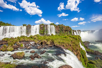View of the Iguazu Falls, border between Brazil and Argentina.