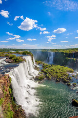 View of the Iguazu Falls, border between Brazil and Argentina.