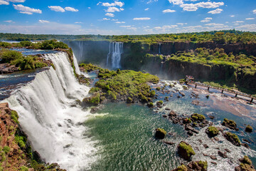 View of the Iguazu Falls, border between Brazil and Argentina.