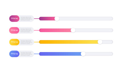 Scrollbar colorful set. Modern design for your website with space for text. Vector illustration isolated on white background