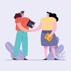 young students girls characters